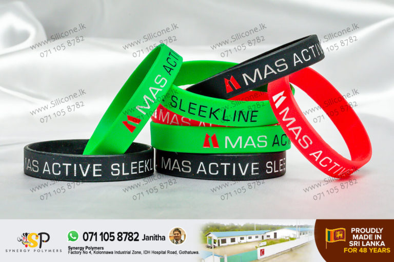 Embossed Wrist Bands for MAS Active Sleekline